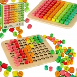 Table éducative en bois pour la multiplication – cubes colorés