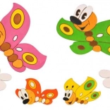 DoDo décoration en bois papillons et fleurs, lot de 6 pièces