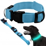 Collier lumineux LED pour chiens et chats, réglable, 59 cm – bleu