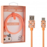 câble de charge USB‑C avec chat orange