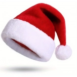 Bonnet de Noël du Père Noël avec pompon, rouge