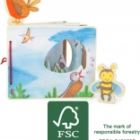 Petit livre d’images en bois avec abeille SMALL FOOT