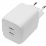 Chargeur GaN 65 W avec 2× USB‑C PD 3.0, blanc
