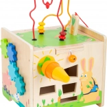 Cube d’activités lapin – cube en bois avec labyrinthe et xylophone