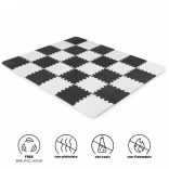 Tapis en mousse KINDERKRAFT Luno, noir et blanc, 30 pcs (29,5 × 29,5 cm)