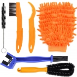kit de nettoyage vélo 7-en-1 avec brosses pour chaîne, cassette et pneus