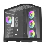 Boîtier PC Darkflash FT418 Pro avec 7 ventilateurs ARGB (noir)
