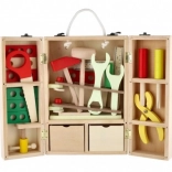 Mallette en bois avec outils pour petits bricoleurs