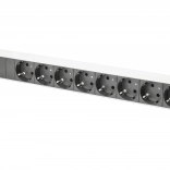 Barrette d’alimentation PDU 19" Rack 8x prises Schuko 2,0 m 1x connecteur C14 10A Profil en aluminium