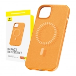 Coque magnétique Baseus Fauxther pour iPhone 15, orange