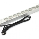 Barrette PDU pour rack 19", 9× type E, 1,8 m, Schuko, aluminium, 16 A