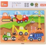 puzzle en bois machines de chantier 24 pièces VIGA