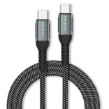 Câble USB‑C 100 W avec charge rapide et transfert de données, tressage en nylon, 1 m