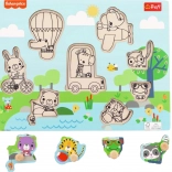 Puzzle à encastrer en bois Fisher-Price animaux, 8 pièces