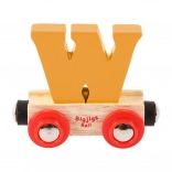 Wagonnet en bois lettre « W » de Bigjigs Rail