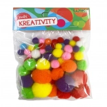 Mix Tailles Pom Pom, 80 pcs