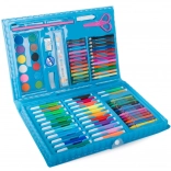 Kit artistique en mallette 86 pièces – crayons de couleur, feutres et aquarelles