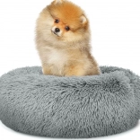 Panier en peluche universel pour chiens et chats, 40 cm - gris clair