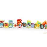 Poissons et animaux marins en bois à enfiler