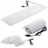 Clavier USB flexible en silicone blanc