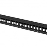 panneau de brassage vide 24 ports 1U 19" noir pour modules keystone
