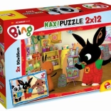 Puzzle avec Bing - 2x12 pièces : À l'école