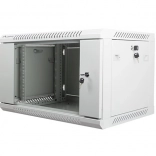 Armoire Suspendue 19'' 6U 600x450 mm Gris avec Portes Vitrées