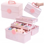 Organisateur rose pour bijoux et accessoires cosmétiques 29 × 16 × 16 cm