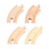 BIGJIGS RAIL courbes courtes pour circuit de train en bois, 4 pcs