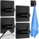 Crochets adhésifs en métal RUHHY, lot de 4 – noirs sans perçage