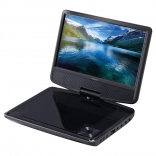 Lecteur DVD portable 9" avec écran TFT LCD pivotant, noir