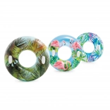 Bouée de natation gonflable avec poignées 97 cm – motif tropical