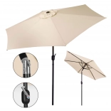 Parasol de jardin inclinable avec manivelle 270 cm beige MultiGarden