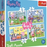 Puzzle 4-en-1 Peppa Pig pour enfants 3+
