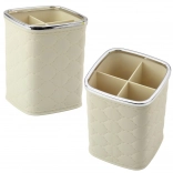 Organisateur pour pinceaux avec quatre compartiments, blanc, 12 × 9,5 cm