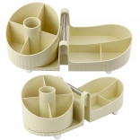 Organiseur de maquillage et fournitures de bureau avec poignée beige