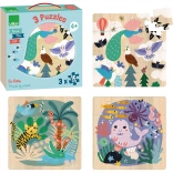 Puzzles en bois Mer, Terre et Air par Vilac