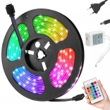 Ruban LED SMD 5050 RGB 4,5 m étanche, kit avec télécommande