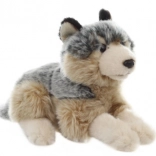 Loup en peluche allongé 22 cm