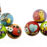 Balle en mousse avec animaux 10 cm, assortiment de couleurs