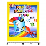 Papiers fluorescents colorés A4, 10 feuilles