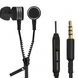 Écouteurs ZIPPER avec microphone – noirs