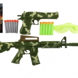 Pistolet et fusil en plastique avec projectiles en mousse et lunettes de protection