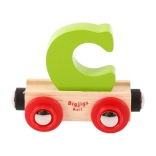 Wagon en bois avec la lettre C Bigjigs Rail