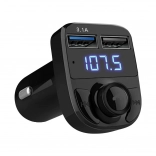 Transmetteur FM Bluetooth pour voiture et chargeur 2x USB