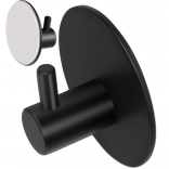 Crochet noir auto-adhésif pour serviettes en acier