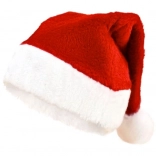 Bonnet de Noël du Père Noël – bonnet en peluche universel avec pompon