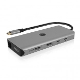 Station d’accueil USB‑C 12‑en‑1 ICY BOX avec PD 100 W et 2× HDMI