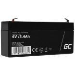 batterie AGM VRLA sans entretien GREEN CELL 6 V 3,4 Ah pour alarmes, caisses et jouets