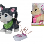 Chiot en peluche avec laisse, sons et marche